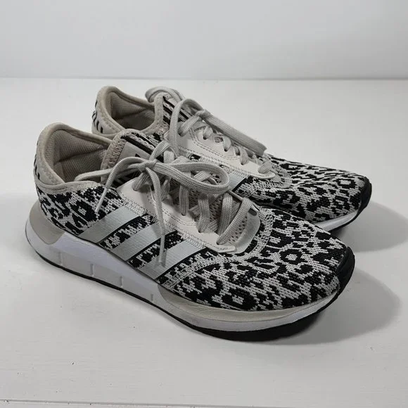 Adidas Swift Run Cheetah Print Knit Shoes Women Size